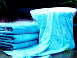 竹纤维梅兰竹菊浴巾（蓝色）
