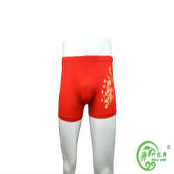 竹纤维男式平角内裤-红色